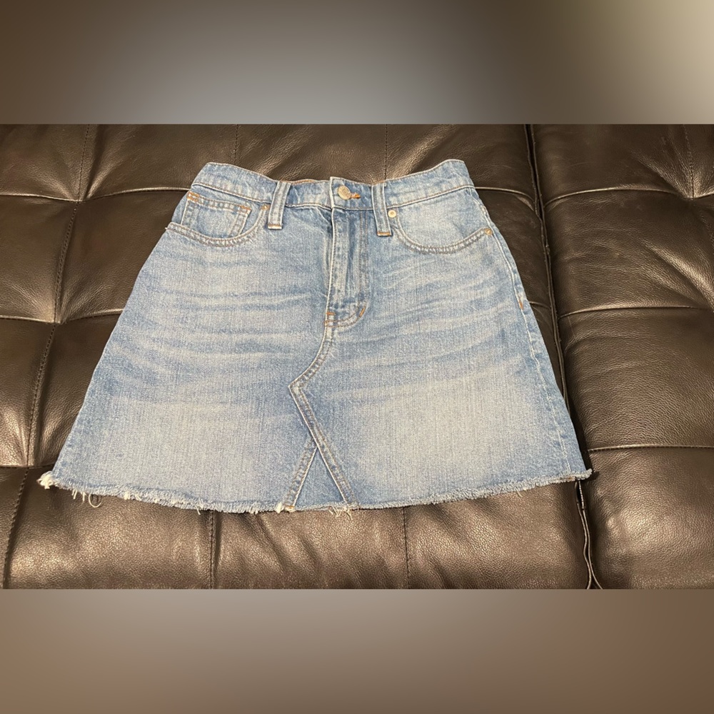 Madewell Rigid Denim A-Line‎ Mini Skirt